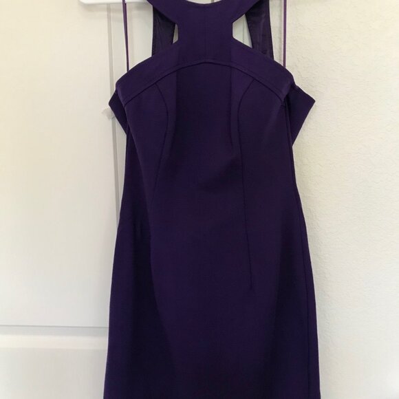 SMALL Short Mini Trina Turk Circular Neckline Purple Cocktail Evening Dress - Picture 1 of 10